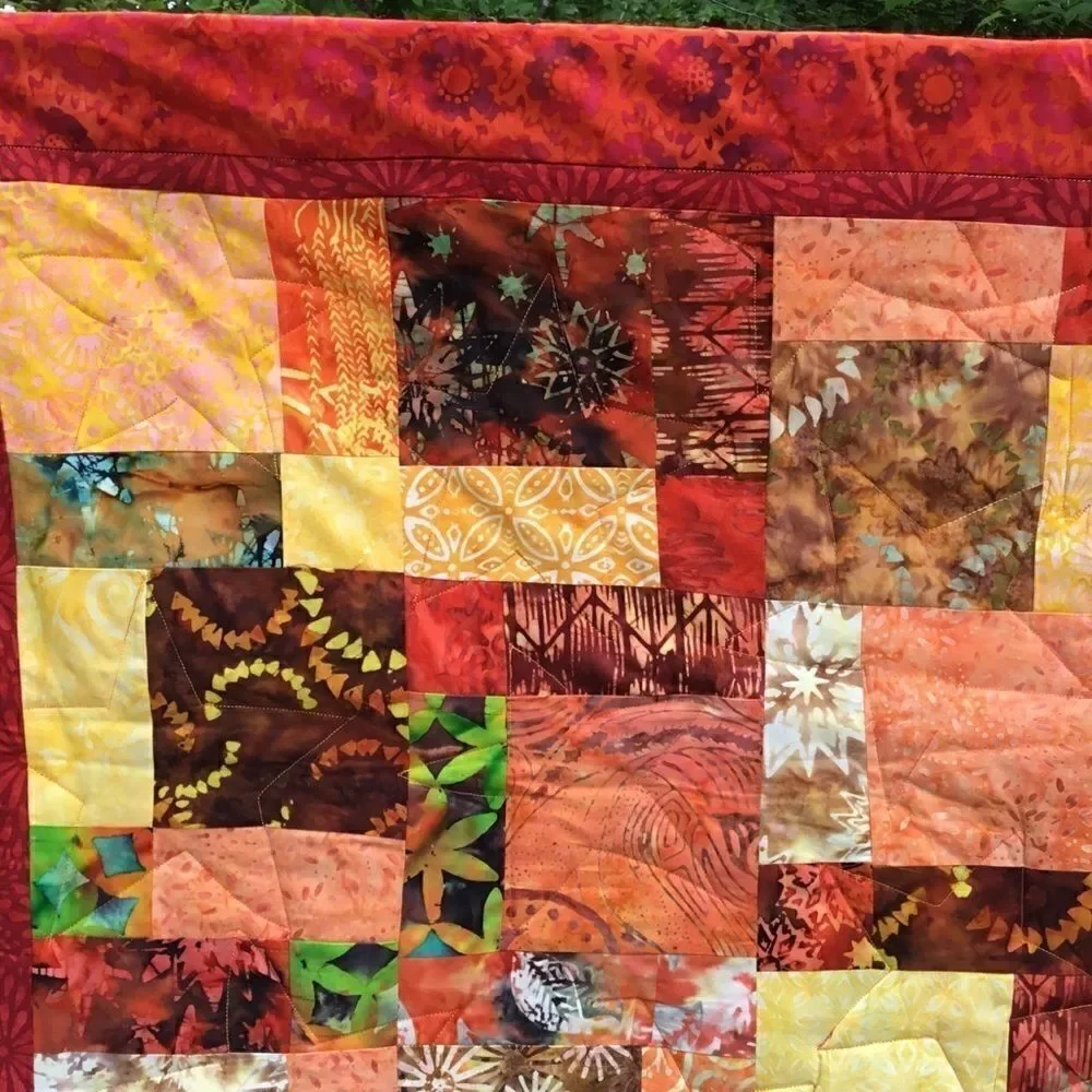 NWT. Hand Crafted Quilted Fall Colors Quilt